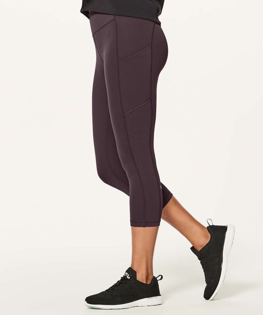 Lululemon Athletica Welt Brown Speed Up Crop 21" Leggings Women's Size 4